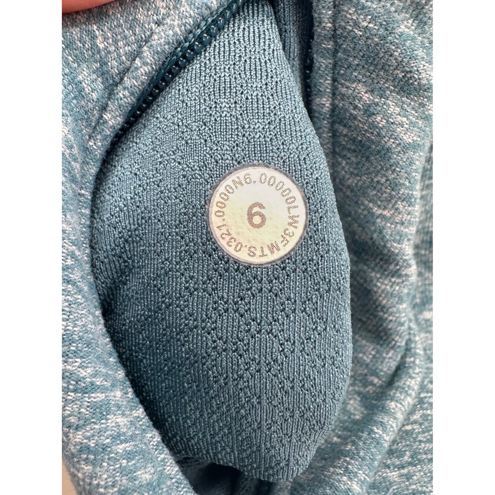 Lululemon Ready to Rulu Pullover Teal Blue Funnel Neck Size 6 Athleisure Workout - Picture 7 of 8